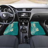 Plumeria Car Mats Polynesian Tribal Frangipani Teal LT03 Set 2pcs - Front Teal - Polynesian Pride