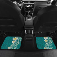 Plumeria Car Mats Polynesian Tribal Frangipani Teal LT03 Set 2pcs - Back Teal - Polynesian Pride