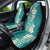 Plumeria Car Seat Cover Polynesian Tribal Frangipani Teal