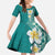 Plumeria Family Matching Mermaid Dress and Hawaiian Shirt Polynesian Tribal Frangipani Teal