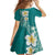 Plumeria Family Matching Mermaid Dress and Hawaiian Shirt Polynesian Tribal Frangipani Teal