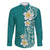 Plumeria Family Matching Mermaid Dress and Hawaiian Shirt Polynesian Tribal Frangipani Teal