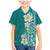 Plumeria Family Matching Mermaid Dress and Hawaiian Shirt Polynesian Tribal Frangipani Teal