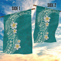 Plumeria Garden Flag Polynesian Tribal Frangipani Teal LT03 - Polynesian Pride