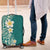 Plumeria Luggage Cover Polynesian Tribal Frangipani Teal