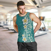 Plumeria Men Tank Top Polynesian Tribal Frangipani Teal LT03 Teal - Polynesian Pride