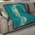 Plumeria Quilt Polynesian Tribal Frangipani Teal