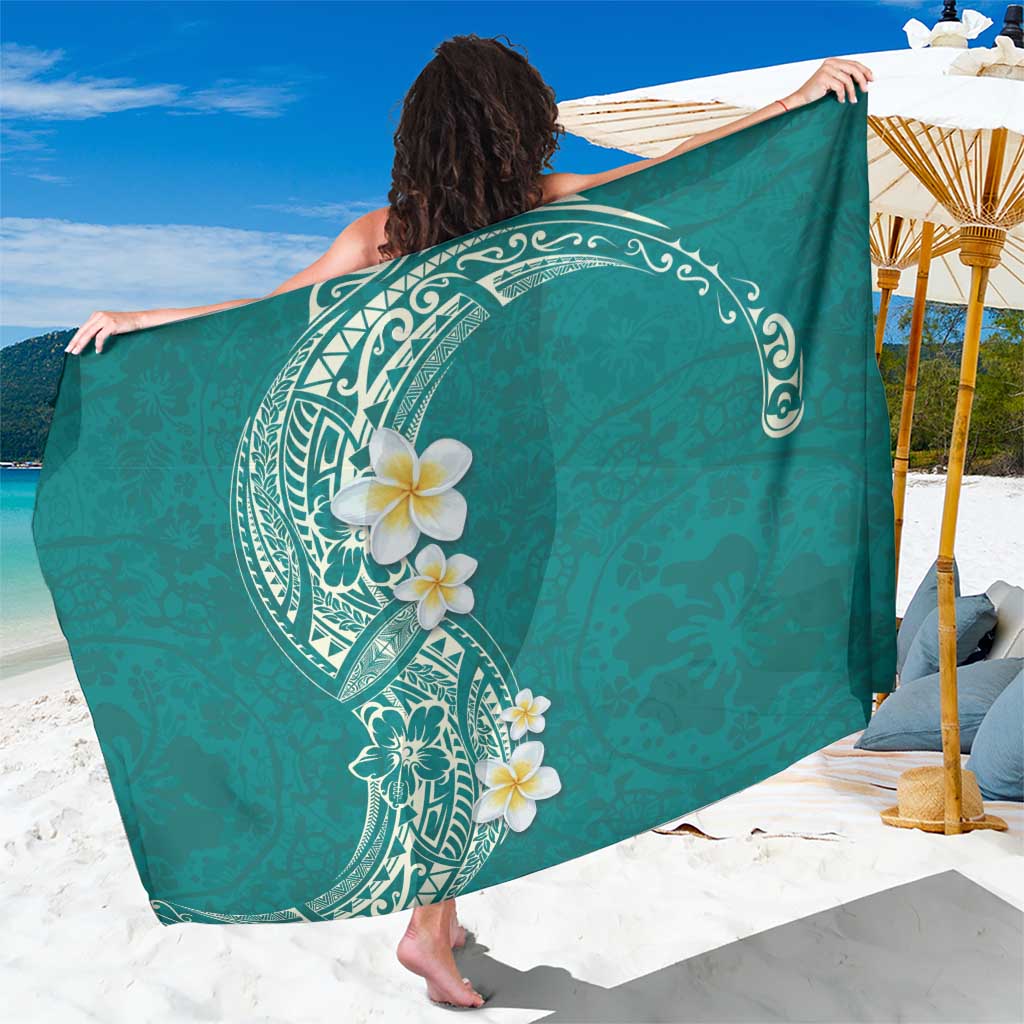 Plumeria Sarong Polynesian Tribal Frangipani Teal