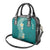 Plumeria Shoulder Handbag Polynesian Tribal Frangipani Teal