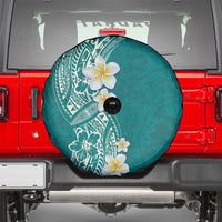 Plumeria Spare Tire Cover Polynesian Tribal Frangipani Teal LT03 - Polynesian Pride