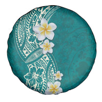 Plumeria Spare Tire Cover Polynesian Tribal Frangipani Teal LT03 - Polynesian Pride