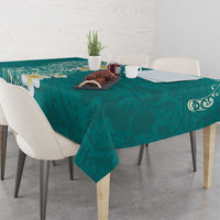 Plumeria Tablecloth Polynesian Tribal Frangipani Teal LT03 - Polynesian Pride