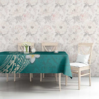 Plumeria Tablecloth Polynesian Tribal Frangipani Teal LT03 - Polynesian Pride