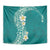 Plumeria Tapestry Polynesian Tribal Frangipani Teal