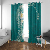 Plumeria Window Curtain Polynesian Tribal Frangipani Teal LT03 With Grommets Teal - Polynesian Pride