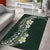 Plumeria Area Rug Polynesian Tribal Frangipani Green