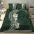 Plumeria Bedding Set Polynesian Tribal Frangipani Green