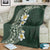 Plumeria Blanket Polynesian Tribal Frangipani Green