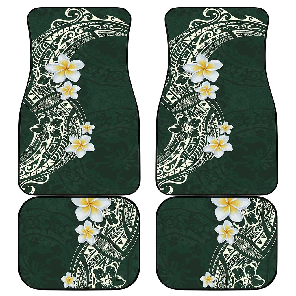 Plumeria Car Mats Polynesian Tribal Frangipani Green LT03 - Polynesian Pride