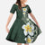 Plumeria Family Matching Mermaid Dress and Hawaiian Shirt Polynesian Tribal Frangipani Green