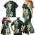 Plumeria Family Matching Mermaid Dress and Hawaiian Shirt Polynesian Tribal Frangipani Green