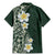 Plumeria Family Matching Mermaid Dress and Hawaiian Shirt Polynesian Tribal Frangipani Green