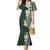 Plumeria Family Matching Mermaid Dress and Hawaiian Shirt Polynesian Tribal Frangipani Green