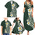 Plumeria Family Matching Summer Maxi Dress and Hawaiian Shirt Polynesian Tribal Frangipani Green