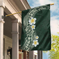 Plumeria Garden Flag Polynesian Tribal Frangipani Green LT03 House Flag Green - Polynesian Pride