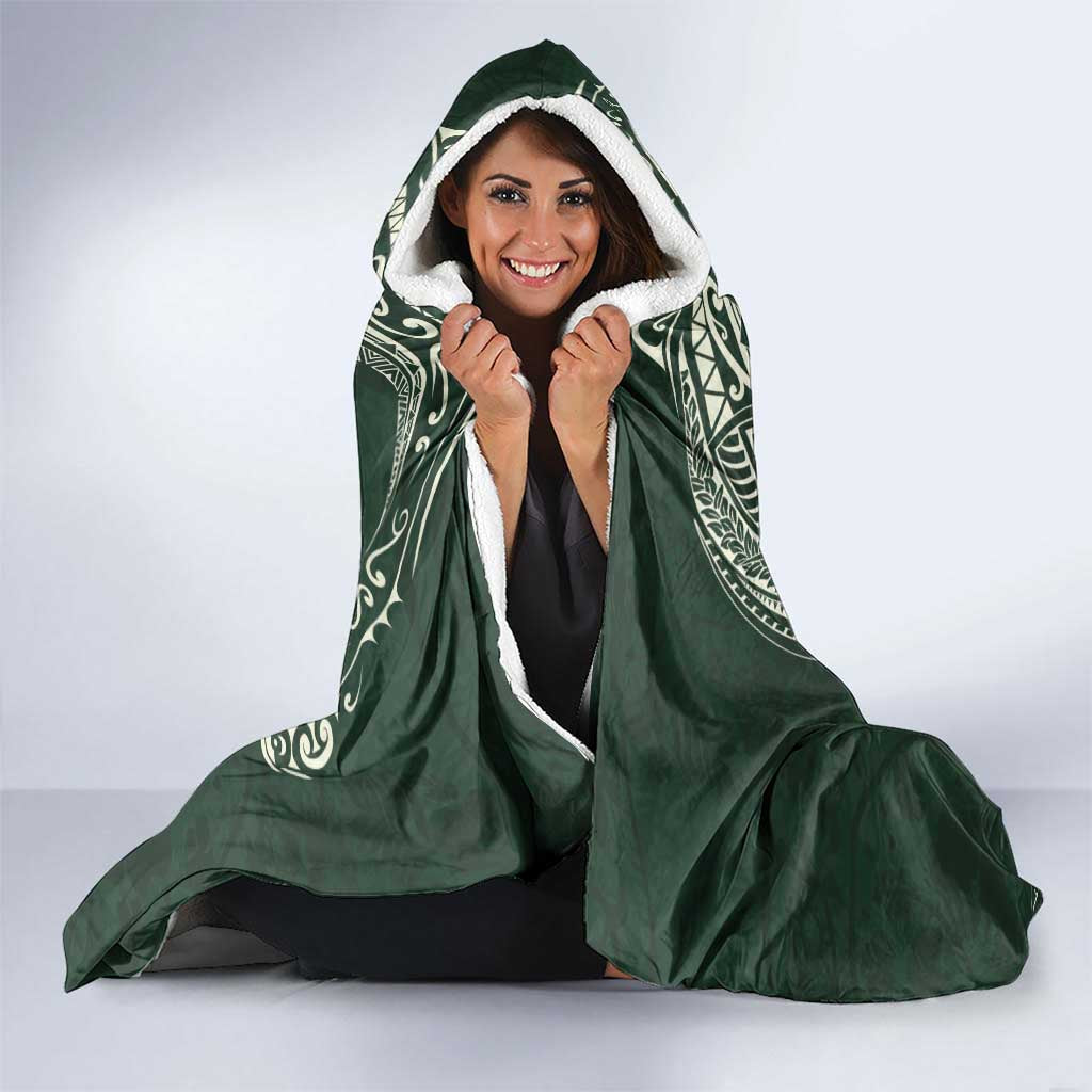 Plumeria Hooded Blanket Polynesian Tribal Frangipani Green LT03 - Polynesian Pride