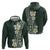 Plumeria Hoodie Polynesian Tribal Frangipani Green