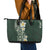 Plumeria Leather Tote Bag Polynesian Tribal Frangipani Green