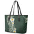 Plumeria Leather Tote Bag Polynesian Tribal Frangipani Green