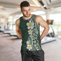 Plumeria Men Tank Top Polynesian Tribal Frangipani Green LT03 Green - Polynesian Pride