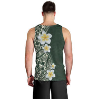 Plumeria Men Tank Top Polynesian Tribal Frangipani Green LT03 - Polynesian Pride