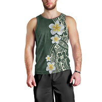 Plumeria Men Tank Top Polynesian Tribal Frangipani Green LT03 - Polynesian Pride