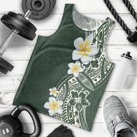 Plumeria Men Tank Top Polynesian Tribal Frangipani Green LT03 - Polynesian Pride