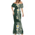 Plumeria Mermaid Dress Polynesian Tribal Frangipani Green