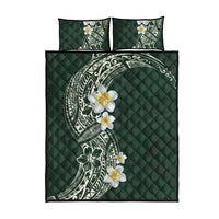 Plumeria Quilt Bed Set Polynesian Tribal Frangipani Green LT03 - Polynesian Pride