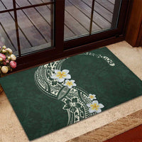 Plumeria Rubber Doormat Polynesian Tribal Frangipani Green LT03 - Polynesian Pride