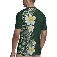 Plumeria Rugby Jersey Polynesian Tribal Frangipani Green