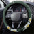 Plumeria Steering Wheel Cover Polynesian Tribal Frangipani Green