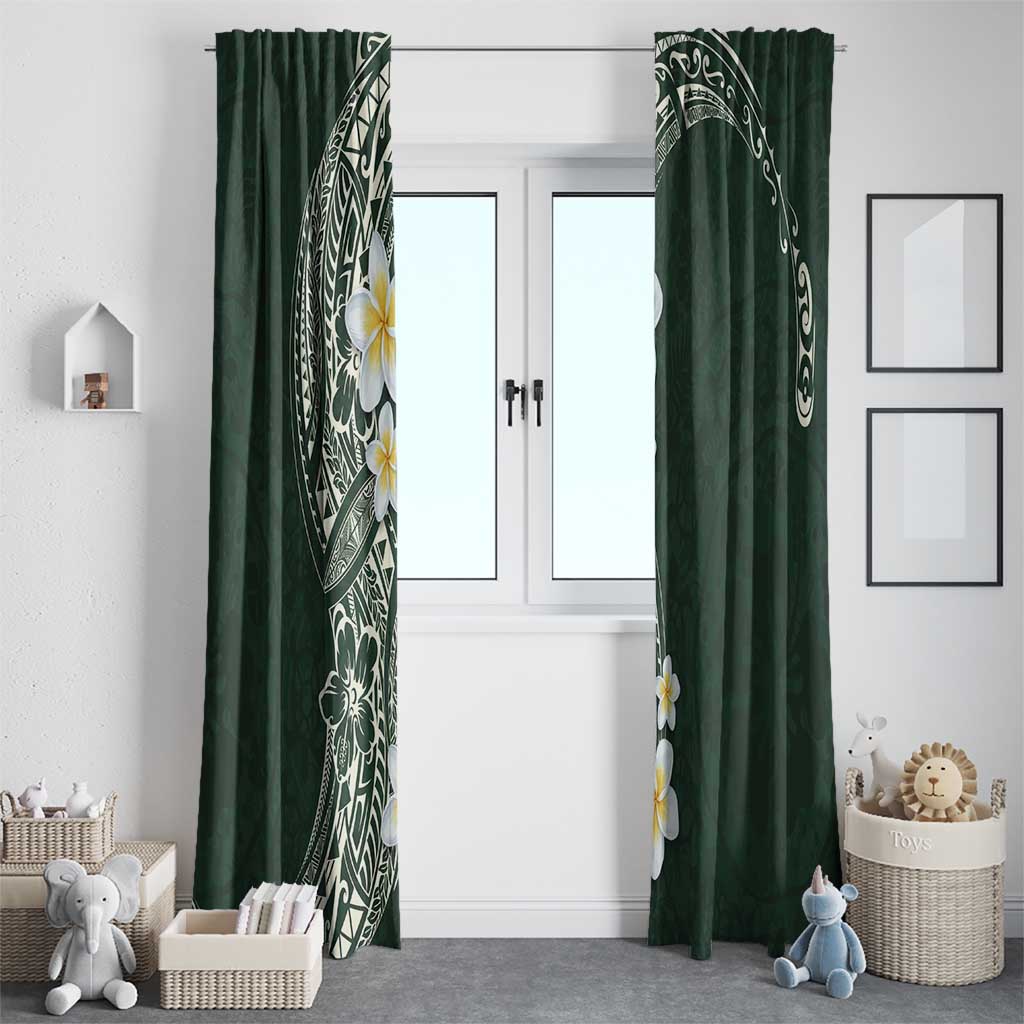 Plumeria Window Curtain Polynesian Tribal Frangipani Green LT03 - Polynesian Pride