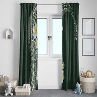 Plumeria Window Curtain Polynesian Tribal Frangipani Green LT03 - Polynesian Pride