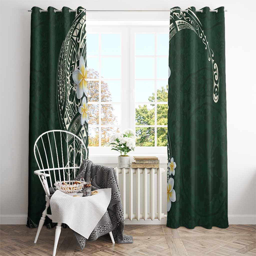 Plumeria Window Curtain Polynesian Tribal Frangipani Green LT03 - Polynesian Pride