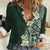 Plumeria Women Casual Shirt Polynesian Tribal Frangipani Green