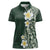 Plumeria Women Polo Shirt Polynesian Tribal Frangipani Green