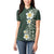 Plumeria Women Polo Shirt Polynesian Tribal Frangipani Green