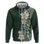 Plumeria Zip Hoodie Polynesian Tribal Frangipani Green