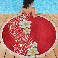 Plumeria Beach Blanket Polynesian Tribal Frangipani Red LT03 - Polynesian Pride